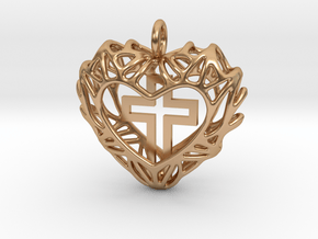 Cross My Heart Pendant in Polished Bronze