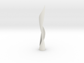 Vertical Wave Sculpture _25 cm in White Natural Versatile Plastic