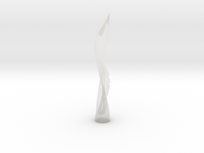 Vertical Wave Sculpture _25 cm in Clear Ultra Fine Detail Plastic