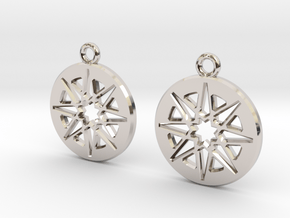 Compass in Rhodium Plated Brass