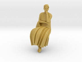 Older lady seated (N gauge figure) in Tan Fine Detail Plastic