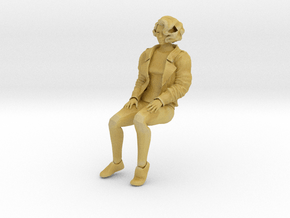 Young woman sitting casual (N scale figure) in Tan Fine Detail Plastic