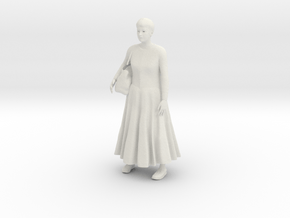 Older lady standing 2 (N scale figure) in White Natural Versatile Plastic