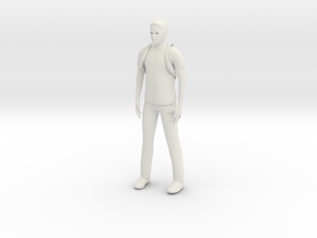 Young man with backpack (N scale figure) in White Natural Versatile Plastic