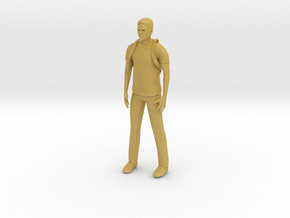 Young man with backpack (N scale figure) in Tan Fine Detail Plastic