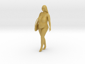 Young woman standing (N scale figure) in Tan Fine Detail Plastic