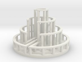Circular Labyrinth, Wall:Path Ratio 1:2 in White Natural Versatile Plastic: Extra Small