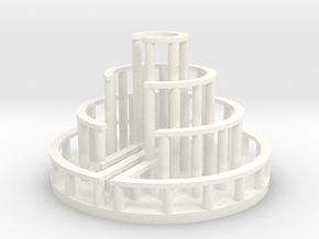 Circular Labyrinth, Wall:Path Ratio 1:2 in White Smooth Versatile Plastic: Extra Small