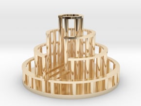 Circular Labyrinth, Wall:Path Ratio 1:2 in 9K Yellow Gold : Extra Small