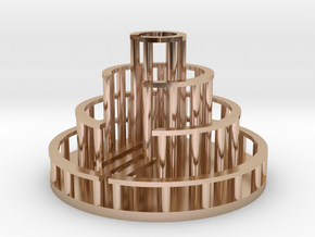 Circular Labyrinth, Wall:Path Ratio 1:2 in 9K Rose Gold : Extra Small