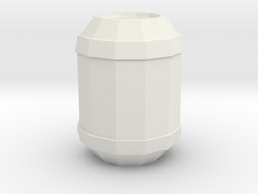 Low Poly Barrel in White Natural Versatile Plastic: Small