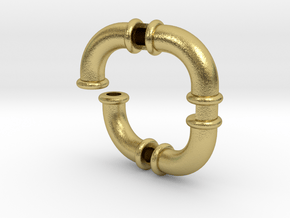 Elbow - 6mm Radius 3mm Opening v2 in Natural Brass