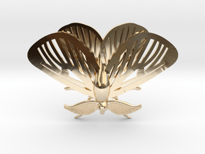 Satin Moth Pendant in 9K Yellow Gold 