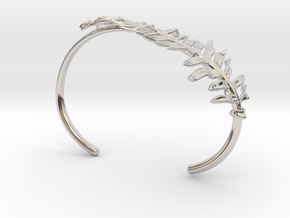 Sword Fern Bracelet in Rhodium Plated Brass