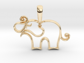 Tiny Elephant Charm Necklace in 14K Yellow Gold