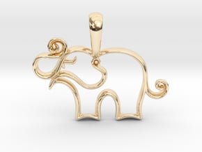 Tiny Elephant Charm Necklace in 14k Gold Plated Brass
