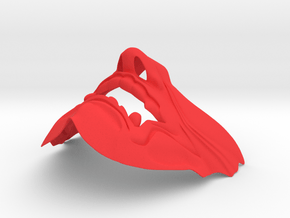Samurai Mempo Half-face Mask OBJ file in Red Smooth Versatile Plastic
