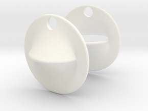 Obsure Circular Earrings in White Premium Versatile Plastic: Extra Small