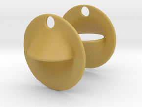Obsure Circular Earrings in Tan Fine Detail Plastic: Extra Small