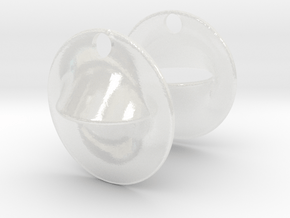 Obsure Circular Earrings in Clear Ultra Fine Detail Plastic: Extra Small
