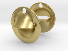 Obsure Circular Earrings in Natural Brass: Extra Small
