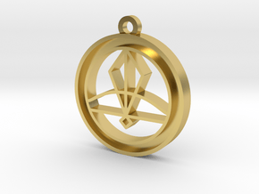 Owl House Ice Glyph Pendant (Hollow) in Polished Brass