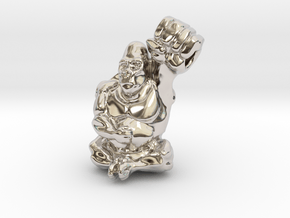 Gorilla Charm in Rhodium Plated Brass
