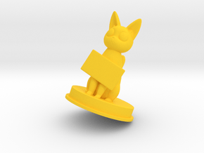 Cat in Yellow Smooth Versatile Plastic