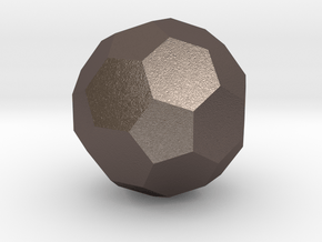 Icosahedron-Hex (Soccer Ball) in Polished Bronzed-Silver Steel