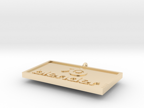 Pendant Blender Logo and Word in 14k Gold Plated Brass
