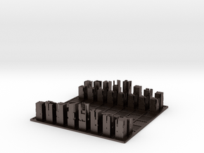Abstract Chess Set 50mm Unmovable in Polished Bronzed-Silver Steel