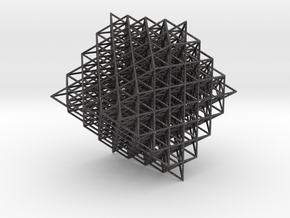 512 tetrahedron grid 18,9 cm in Dark Gray PA12 Glass Beads