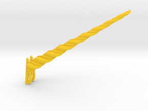Clip-On Unicorn Horn for Hats in Yellow Smooth Versatile Plastic: d10