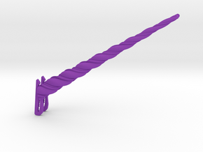 Clip-On Unicorn Horn for Hats in Purple Smooth Versatile Plastic: d10