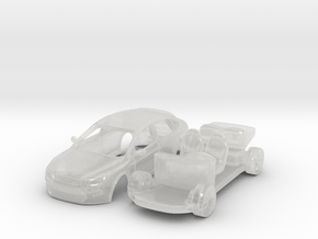 Ford Focus Car in Clear Ultra Fine Detail Plastic: 1:120 - TT
