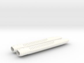 1/1400 USS Ambassador Concept Nacelles in White Smooth Versatile Plastic