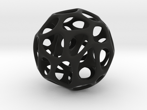Voronoi Ball _ small in Black Smooth Versatile Plastic