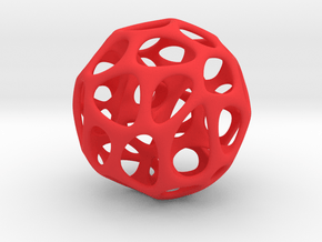 Voronoi Ball _ small in Red Smooth Versatile Plastic