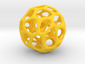 Voronoi Ball _ small in Yellow Smooth Versatile Plastic