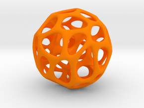 Voronoi Ball _ small in Orange Smooth Versatile Plastic