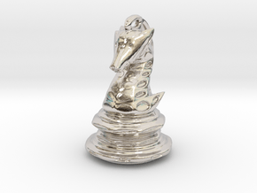 Jewelry Mech Chess Knight Pendant in Platinum
