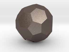 IcosahedronHex_soccerBallHollow in Polished Bronzed-Silver Steel