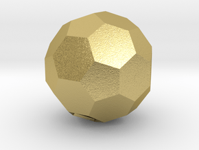 IcosahedronHex_soccerBallHollow in Natural Brass