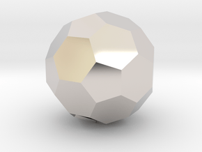 IcosahedronHex_soccerBallHollow in Rhodium Plated Brass