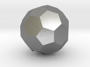IcosahedronHex_soccerBallHollow in Natural Silver