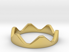 Stackable Crown Ring in Polished Brass