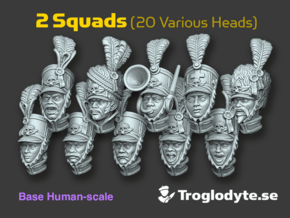Napoleux Squad: Human Head Swaps in Tan Fine Detail Plastic: Medium