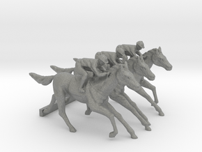 O Scale Jockey and Horses 3 in Gray PA12