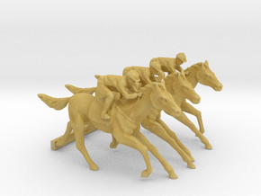 O Scale Jockey and Horses 3 in Tan Fine Detail Plastic