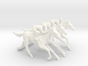 O Scale Jockey and Horses 3 in White Smooth Versatile Plastic